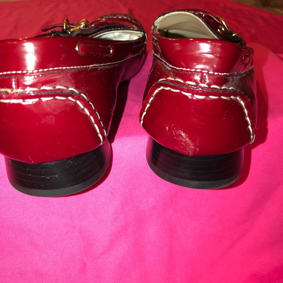 Red Me Too Loafer with Gold Buckle - Picture 4 of 9